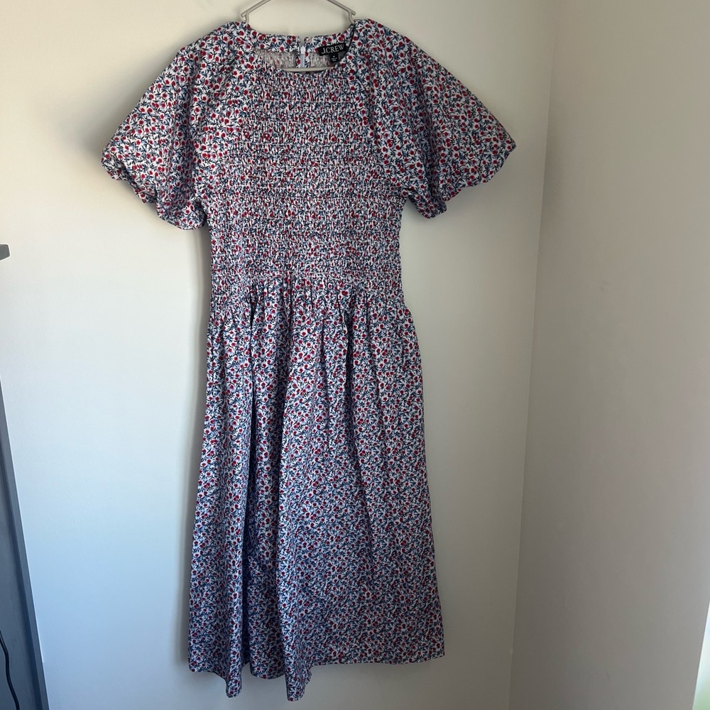 NEW J Crew Meadow Midi Dress in Poppy Floral Print Women's Size Medium - Picture 5 of 10